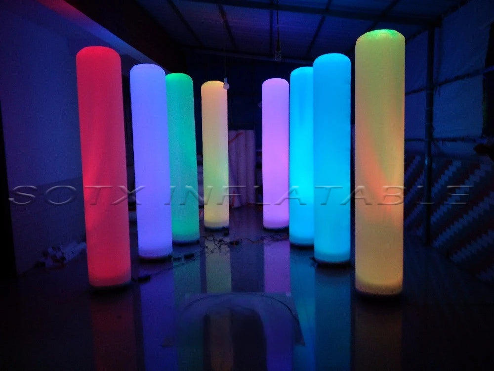Party Night club bar Inflatable Led Decoration Ground Inflatable Lighting Decor Column Glowing Pillars for Wedding Event