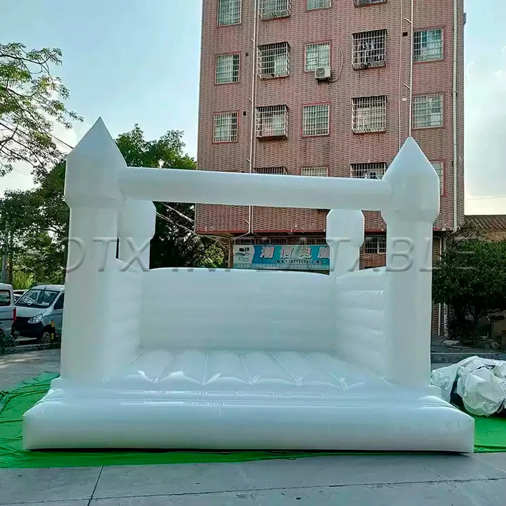 For Kids Birthday Party Gorgeous Inflatable White Commercial Bounce House Pvc Bouncy Castle Jumper Wedding Bouncer Trampolines