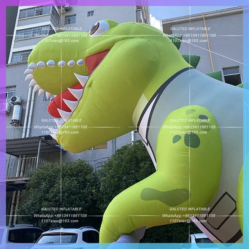 artificial dress take Spanner Tyrannosaurus Inflatable green dinosaur model cartoon  rex children's playground embellishment