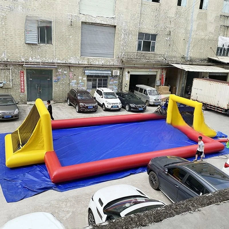 Adults Outdoor Activity 31.5ft Giant Inflatable Water Games Inflatable Football Court Soccer Field with Blower for Kids