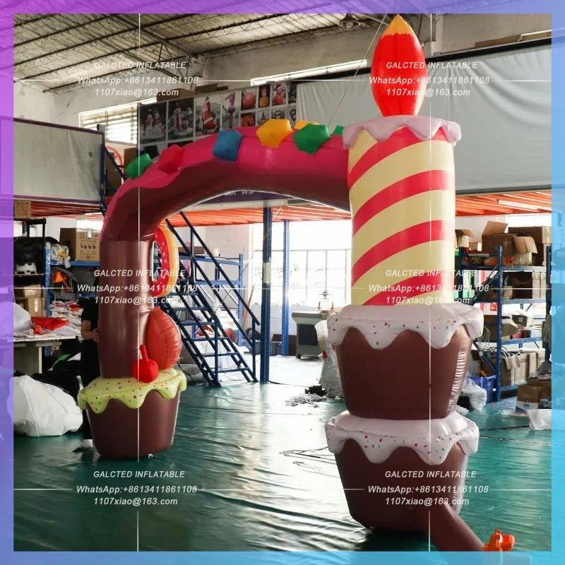 Inflatable Cake Arch Inflatable Cartoon Exquisite 4x3 Meters  For Dessert Shop Birthday Party Decoration-Toys