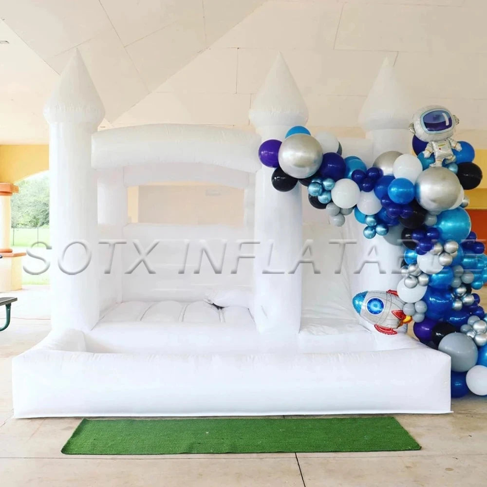 pink bouncer House PVC jumper Inflatable Wedding White Bounce combo Castle With slide and ball pit Jumping Bed Bouncy castle