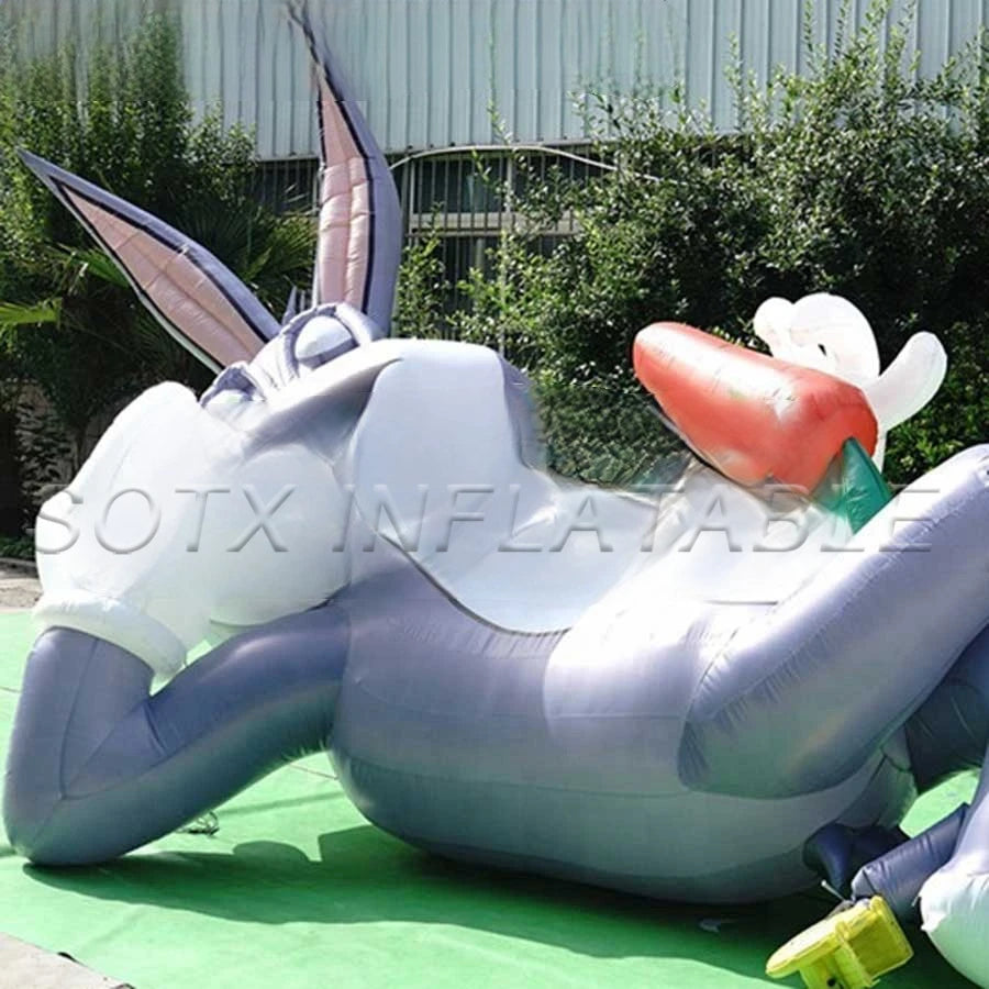 For Advertisements New Style Inflatable Easter Decoration "Grey Rabbit Dozing On Its Back" Inflatable Model Decoration