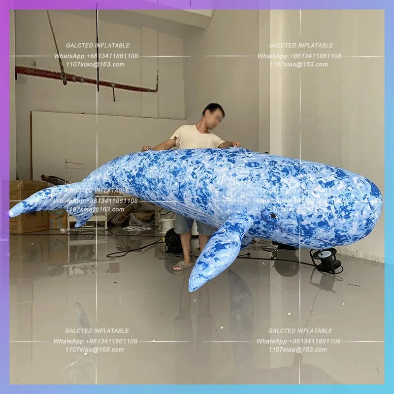 marine mammal star sperm Giant inflatable cartoon whale model  whale humpback whale mall bar stage hanging lights props
