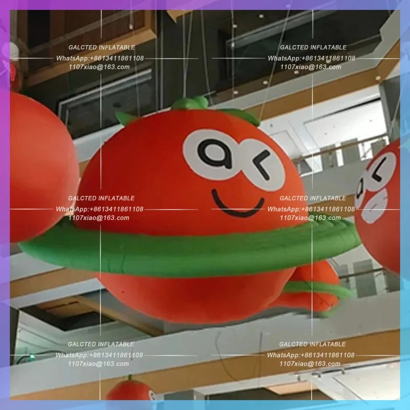 mall atrium farm courtyard party Inflatable tomato model lights advertising placement lighting layout