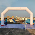 night run on USA 8x4m Printed tubular angled arches,glowing inflatable start finish line archway for