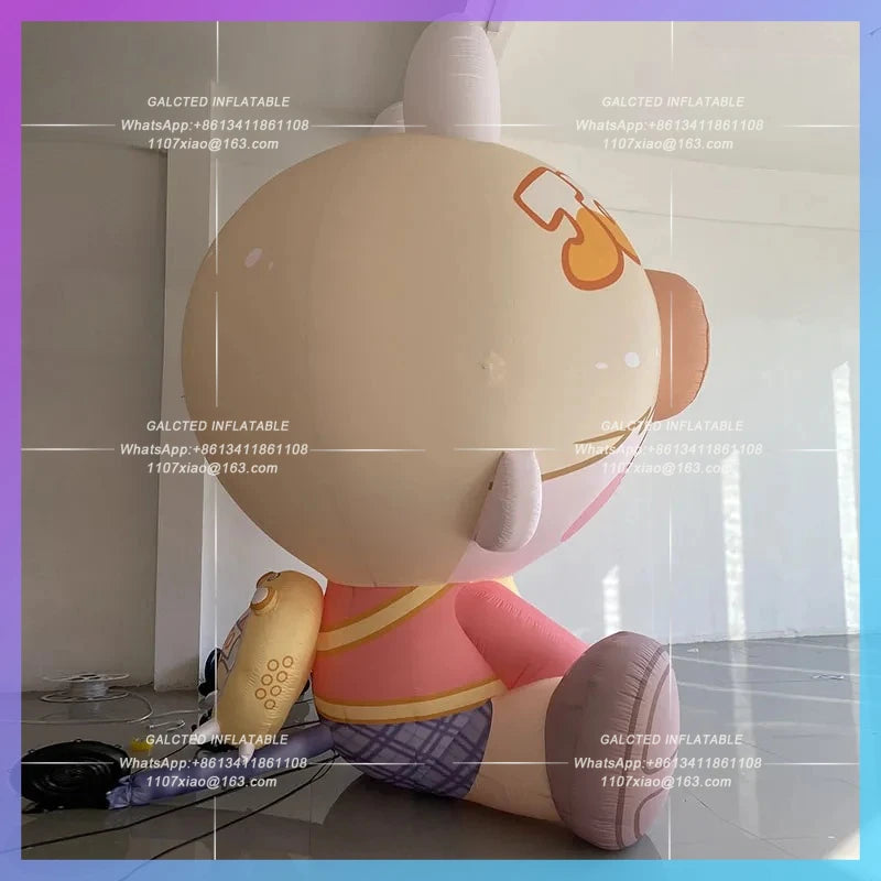 pink jacket jeans wearing glasses star Inflatable cartoon boy model  idol concert support can be customized text design props