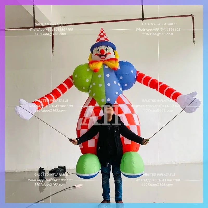 Inflatable Air Model for Playground 3.5M Cartoon Clown DIY Walking Dance Performance Props Festival Supermarket Circus Puppet
