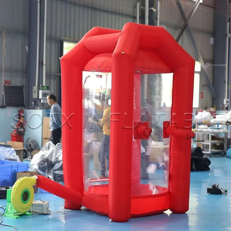 Promotion Events Inflatable Cash Box 1.5x2.5m Inflatable Money Cash Box Quick Inflated Money Grabber Catch Pavilion for