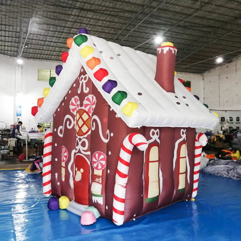 Inflatable Outdoor Giant Christmas House Santa Claus with Lights Inflatable Christmas Tree Indoors Decor