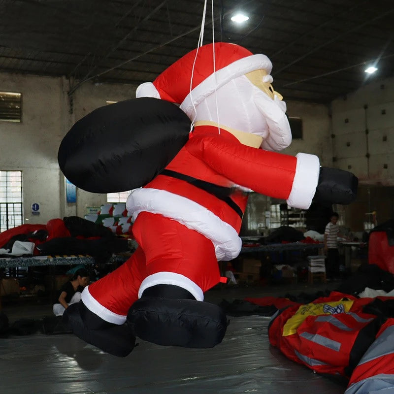 Inflatable Climbing Personalized 3mH Santa Claus With Black Sack For Christmas Event Decoration Toys - BG-F0233
