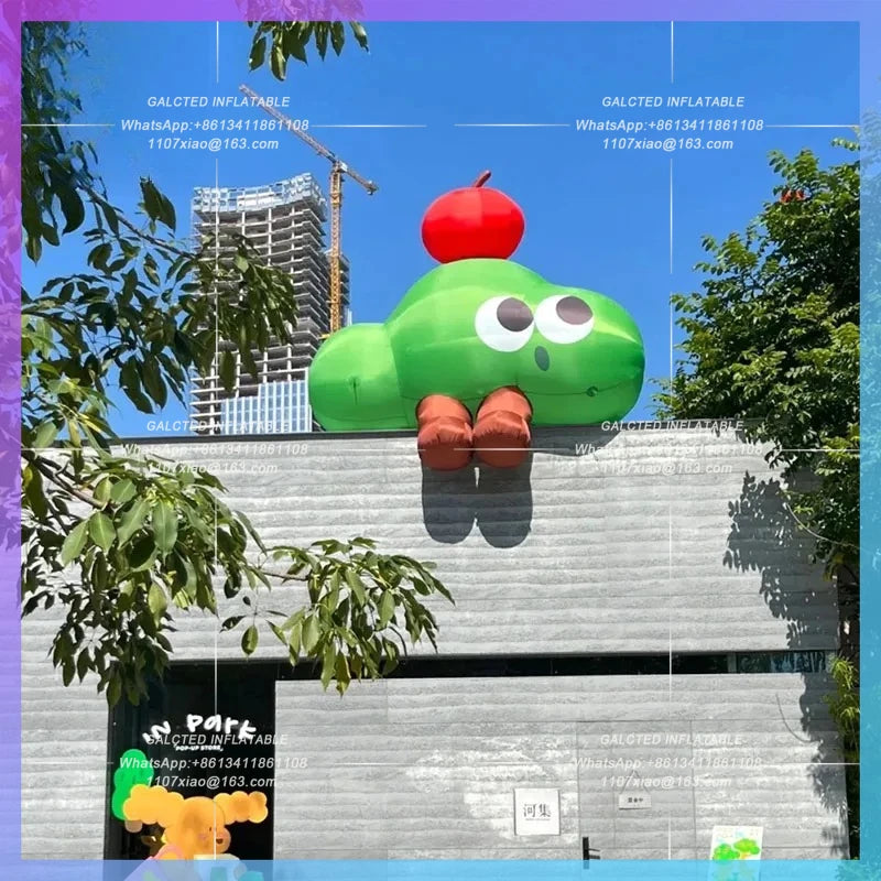 sitter dummy ins style Inflatable apple tree air model  exterior facade rooftop lighting drainage ip custom ad decoration