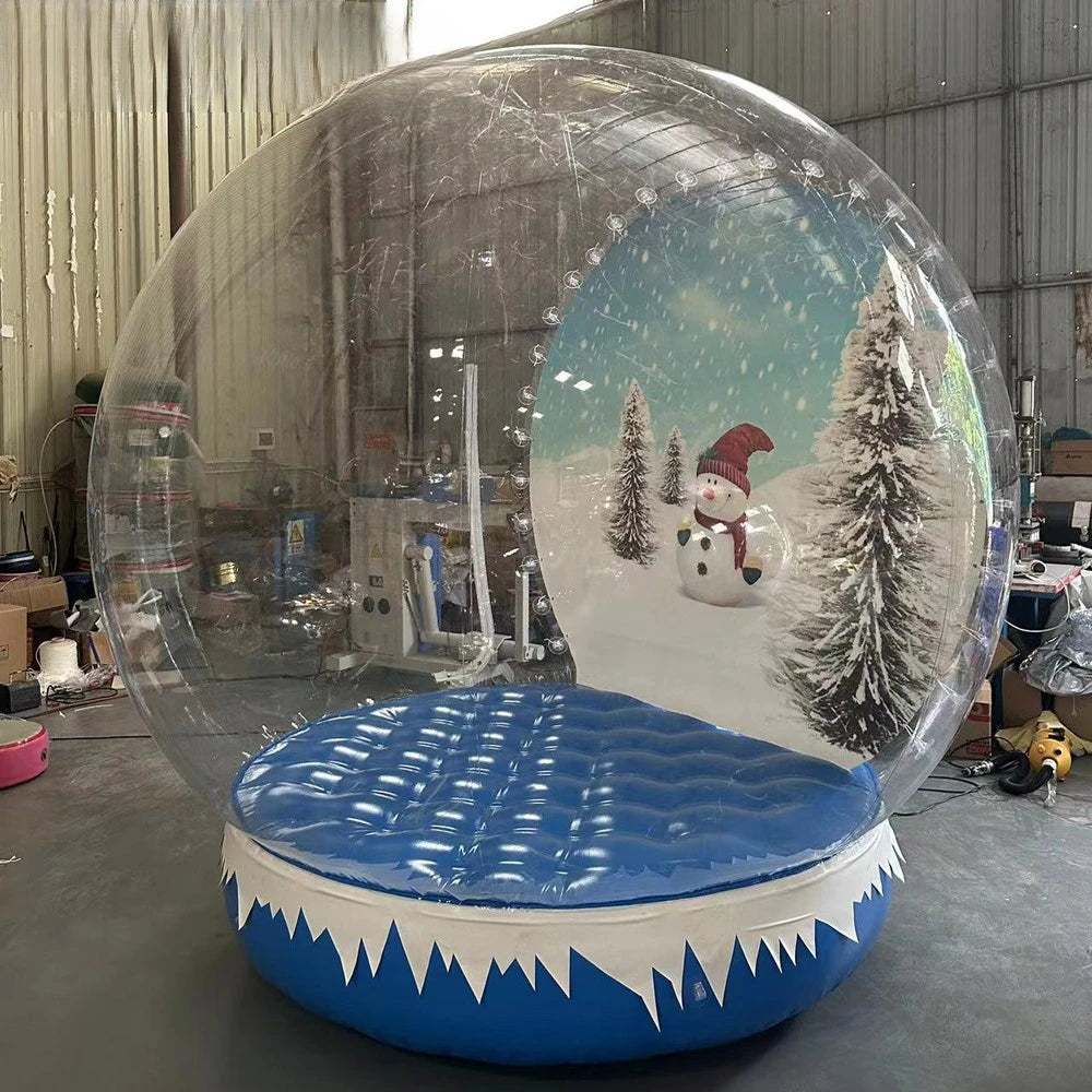 Snow Globe3m Giant Inflatable Photo Booth Tent Life Size Outdoor Blow Up Inflatable Snow Ball Balloon For Christmas Decoration