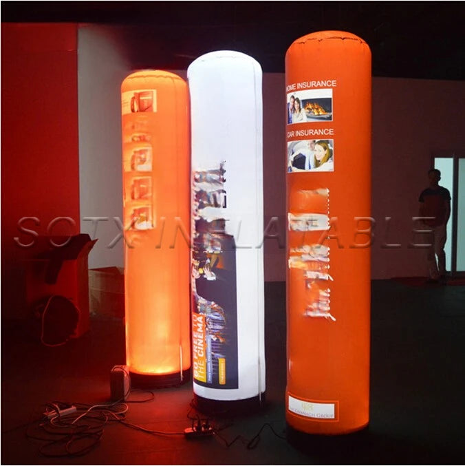 Events Advertising Promotion Customized Inflatable Column Tube LED Pillar LED Tube Glow in the Dark with LED Light for