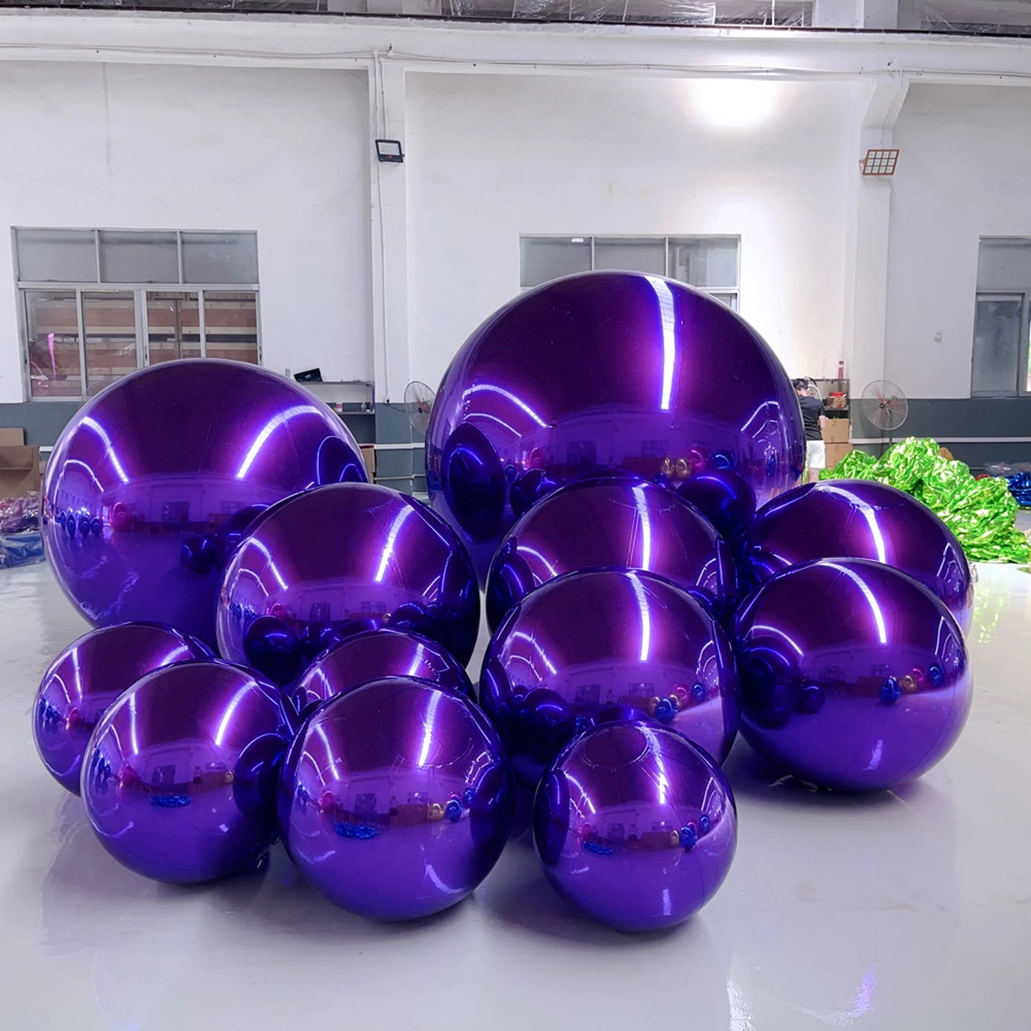 Event Decor Backdrops Giant Purple Inflatable Mirror Ball Chameleon Disco Mirror Balloon Air Sealed Hanging Spheres For Party