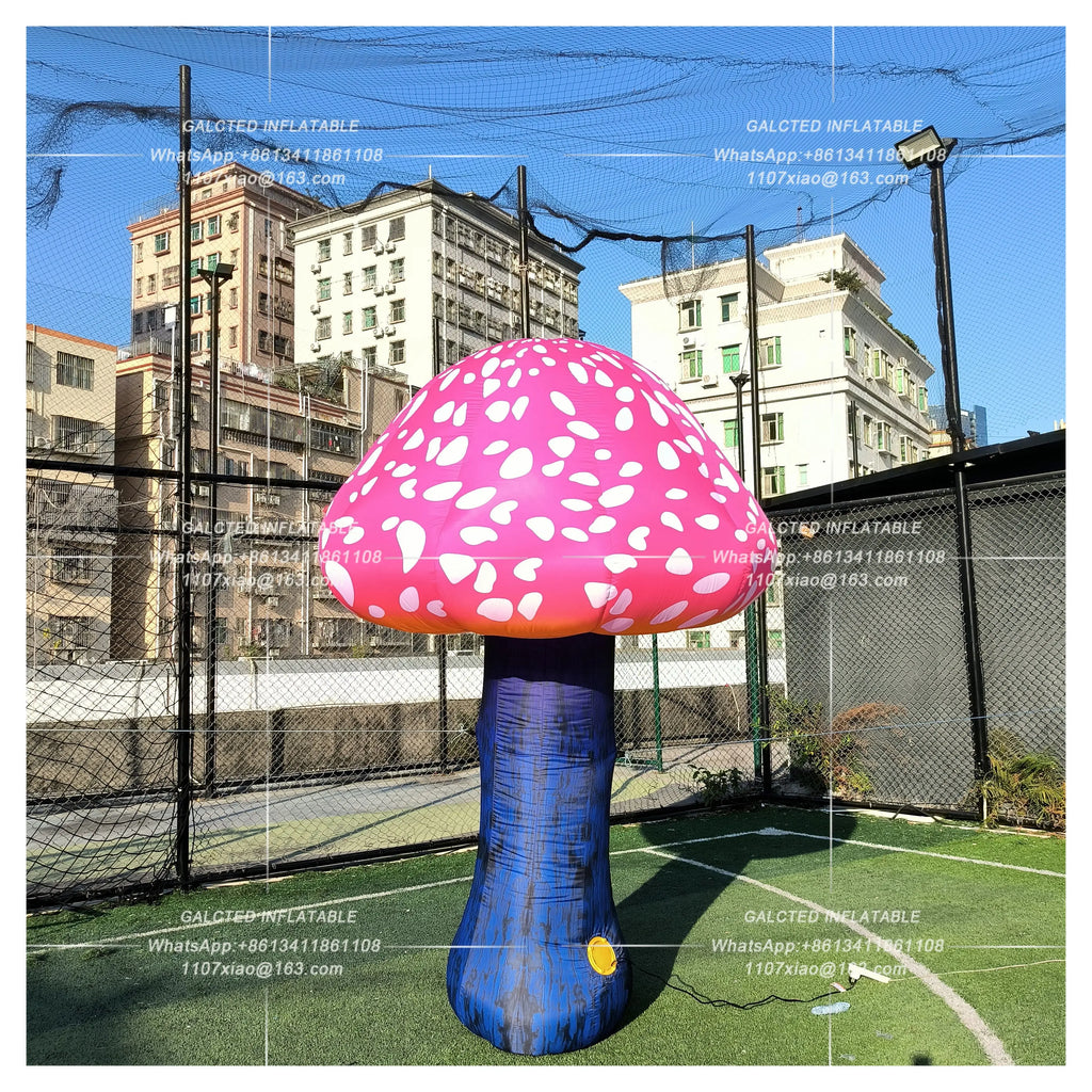 Inflatable Mushroom With Blower Giant Outdoor Advertising Display For Themed Event And Carnival Promotion