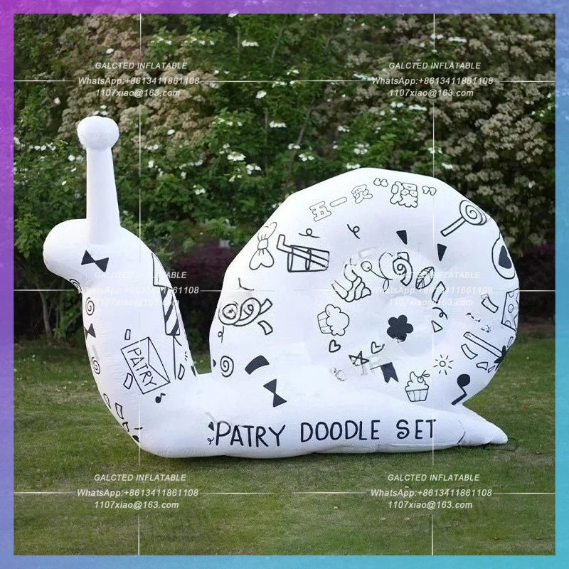 children paiting yard decoration Graffiti inflatable snail
