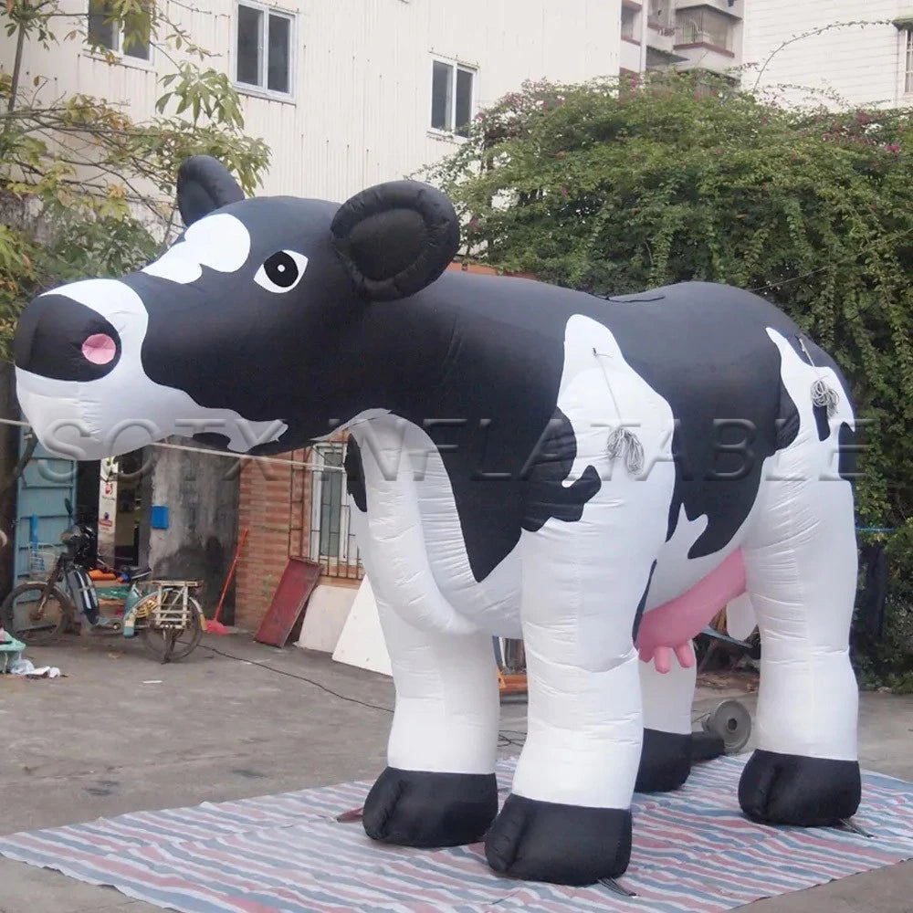 Parade Pasture Decoration Hot Sale 5m Giant Inflatable Milk Cow Outdoor Inflatable Dairy Cattle Farm Animal Model For