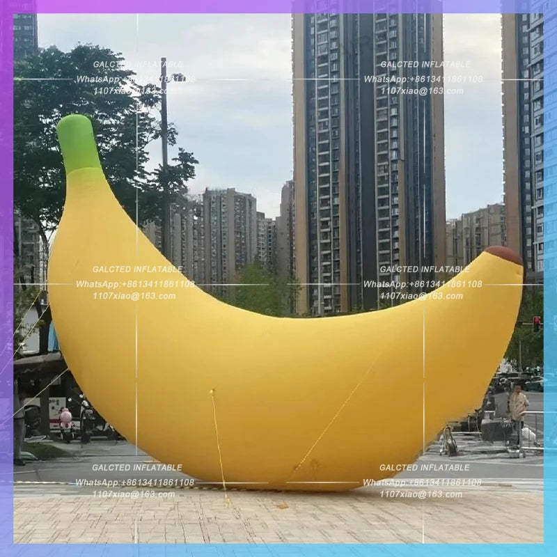 inflatable banana yellow realistic fruit Shopping mall decoration 3m huge summer fruit festival prop