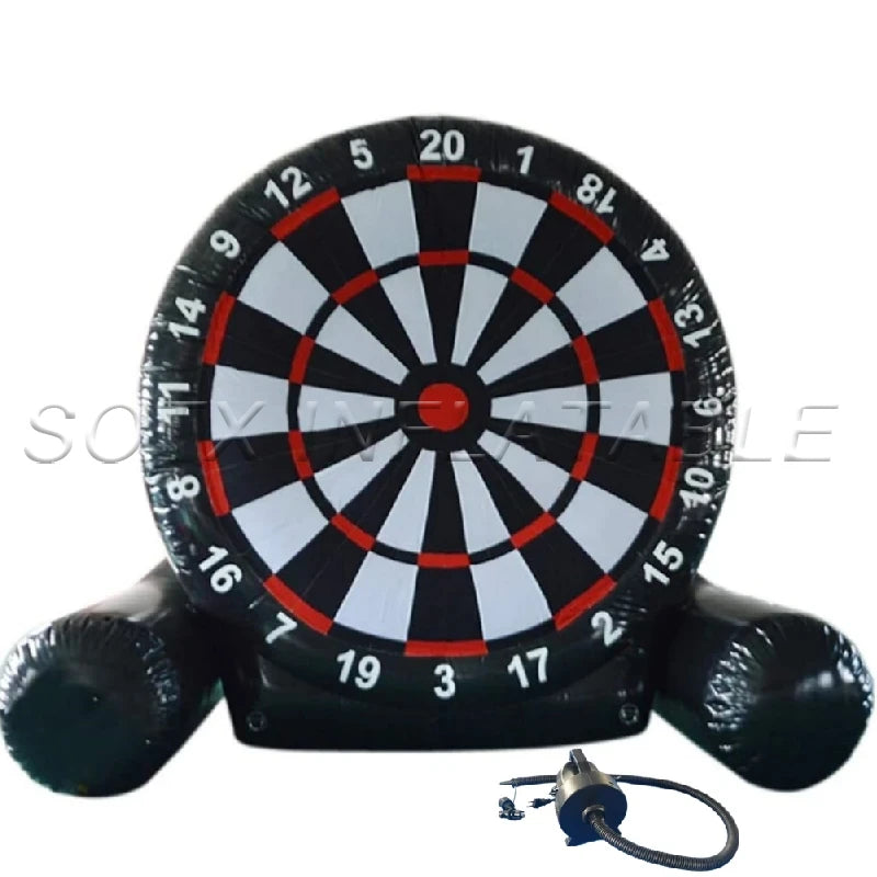 Outdoor Soccer Games PVC Air Sealed Inflatable Soccer Dart Board with 6pcs Inflatable Soccer Balls and Electric Pump for