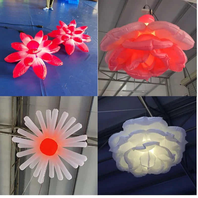 Inflatable Flower Hanging Decoration Giant Inflatable Flower with Remote Controller Air Blower for Ceiling Bar Advertising