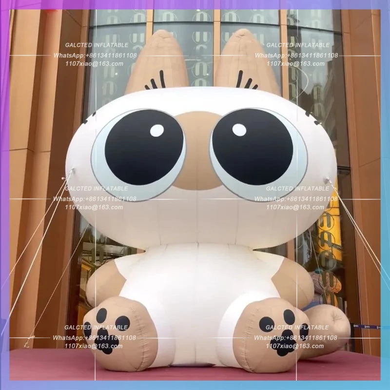 Lucky Cat Siamese Cat Pet Festival Bar Inflatable cartoon cat Air Model big-eyed Stage Music Festival Night Light advertisement