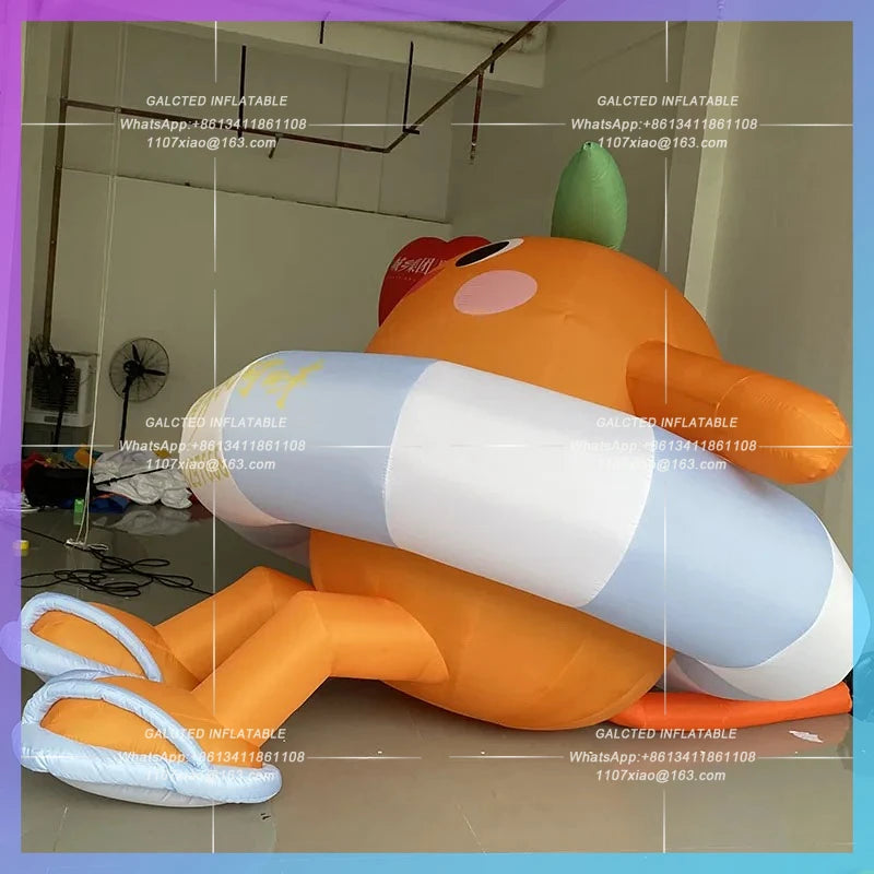 festival swimming circle sitting Orange Inflatable orange pipa fruit Bazaar Exhibition Card Drainage Mall display