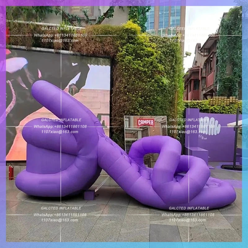 slippers flip-flops Hole-in-the-shoe Inflatable simulation purple high-heeled  creative gas model customization