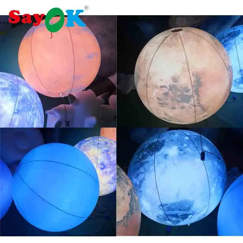 40" Dia Inflatable Planet Solar System Balloon 9 Planets Model Balloons for Children Learning Toys Educational Institution
