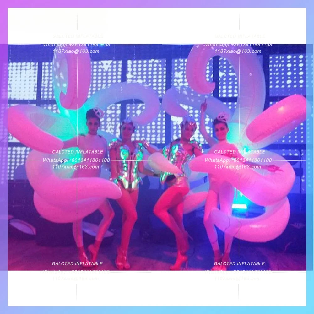 Inflatable Wing Costume 2pcs Colorful  With Led Lights Wonderful Adults Performance Costume For Night Party Entertainment Dance