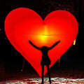 with Air Blower Portable Hanging Big Decoration Inflatable Broken Heart with White Lights for Event and Party Come