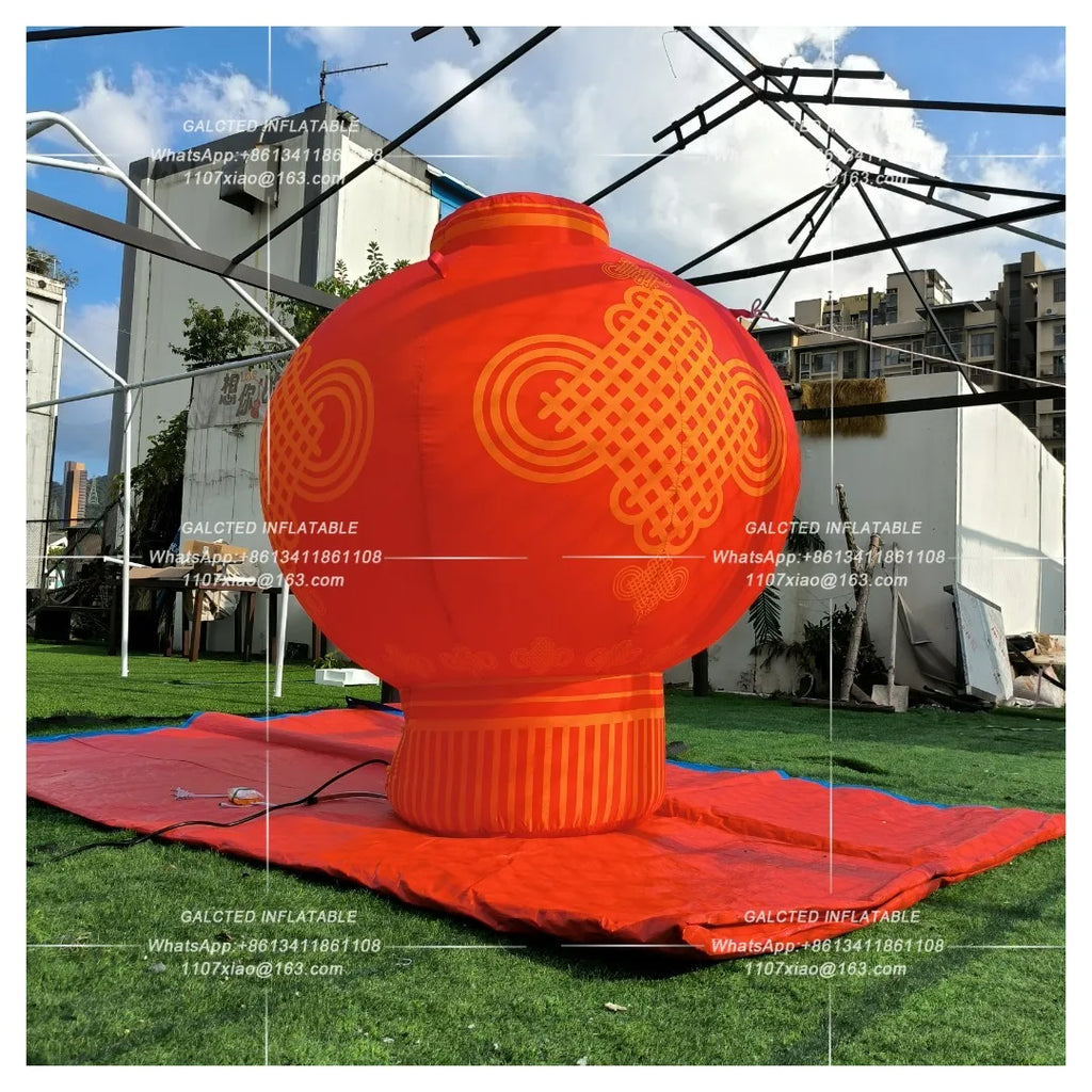 Inflatable Oriental Lantern With Blower Giant Outdoor Event Display And Grand Opening Advertising Decor