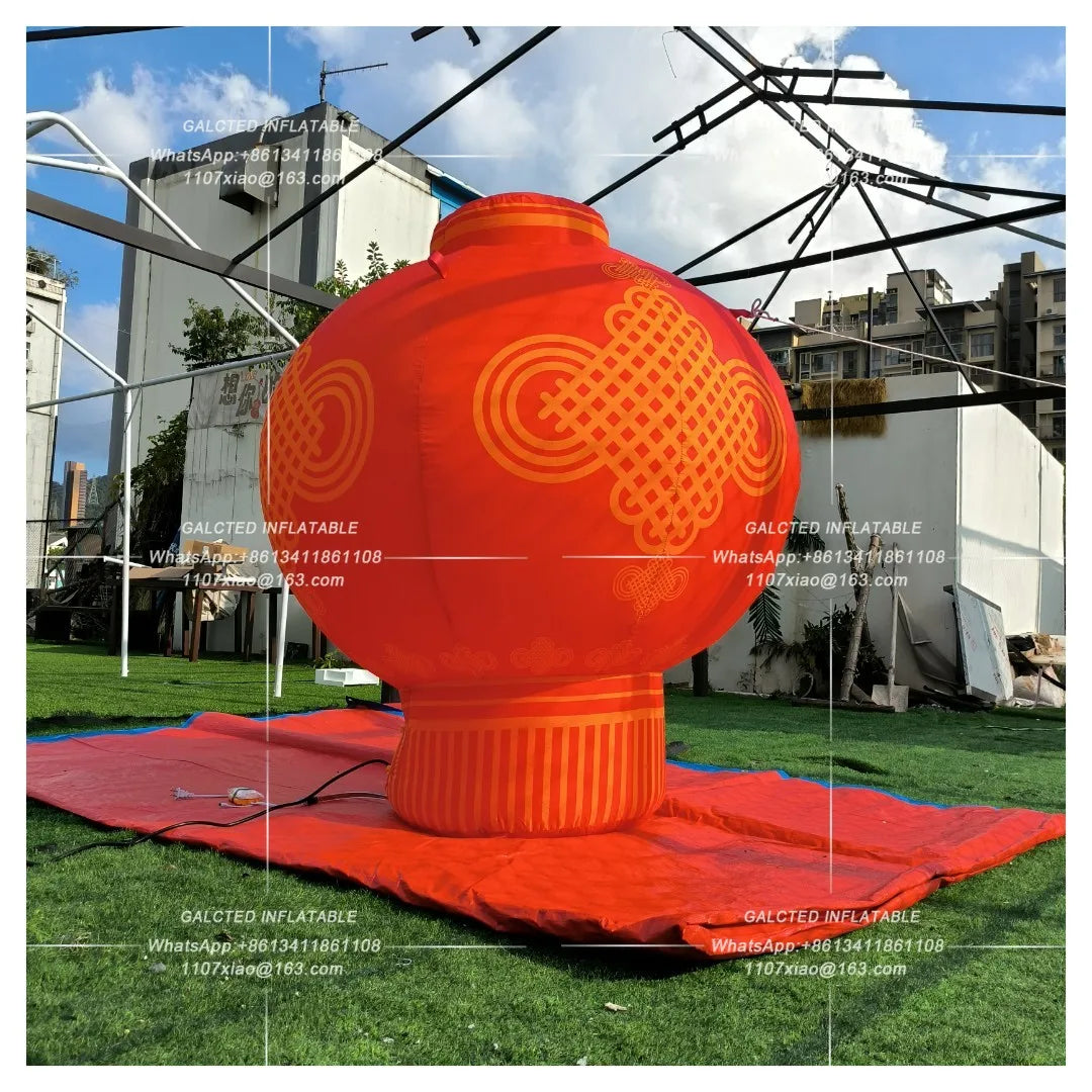 Inflatable Oriental Lantern With Blower Giant Outdoor Event Display And Grand Opening Advertising Decor