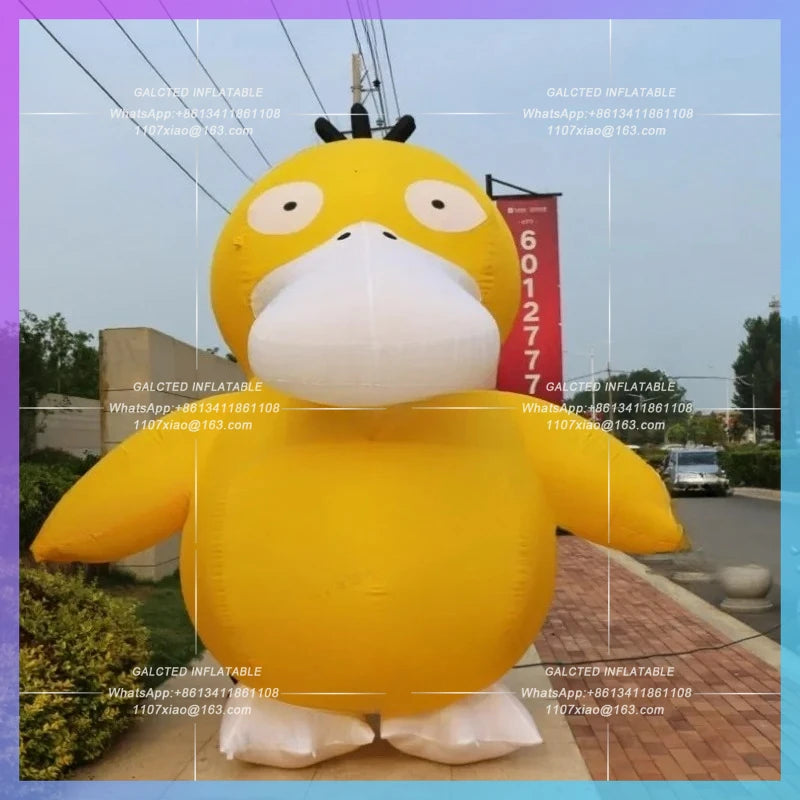 attractive people giant yellow duck Inflatable duck outdoor square activity