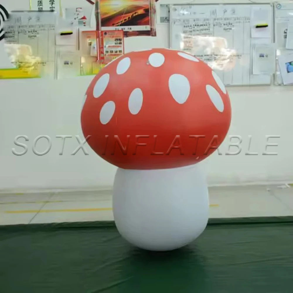Garden Decoration 2024 New Pvc Airtight Inflatable Mushroom With Led Lights Giant Mushroom Model Sealed Plant Air Balloon For