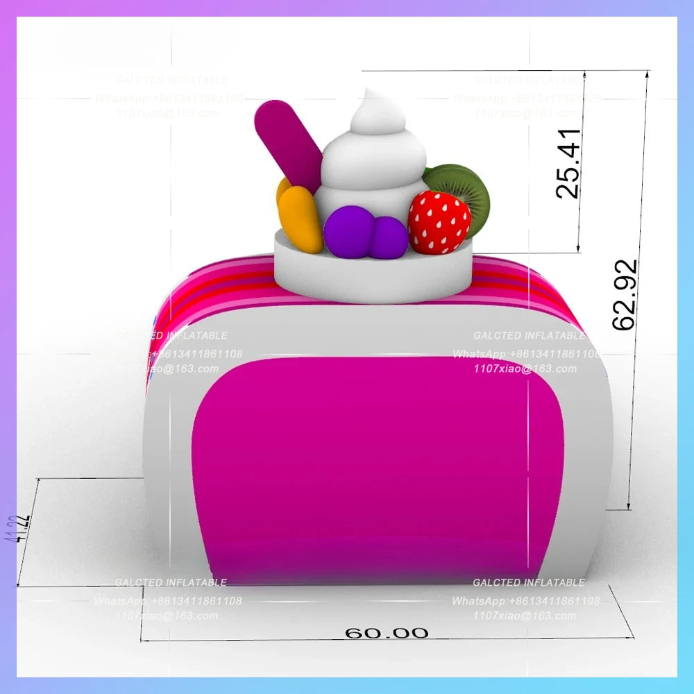 inflatable ice cream stand stall station Custom portable fast food and drink  inflatable concession tent in unique shape design