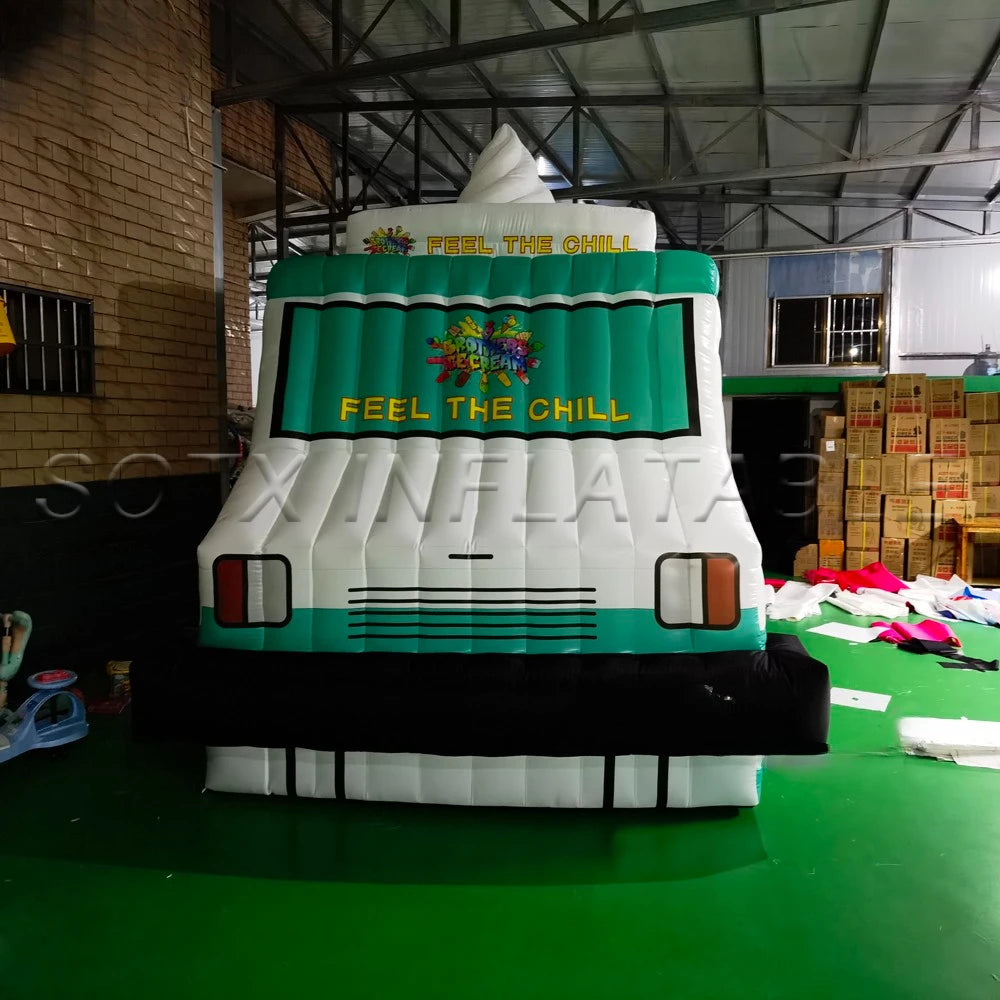 Commercial Event Custom Inflatable Ice Cream Truck Concession Stand Tent Popcorn Coffee Sales Kiosk Booth Car For Advertising