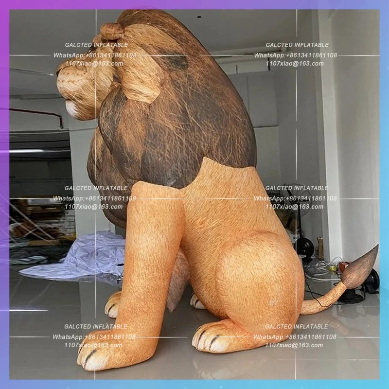 African lion savannah animals Giant inflatable lion model sitting shopping mall zoo bar stage luminescent props