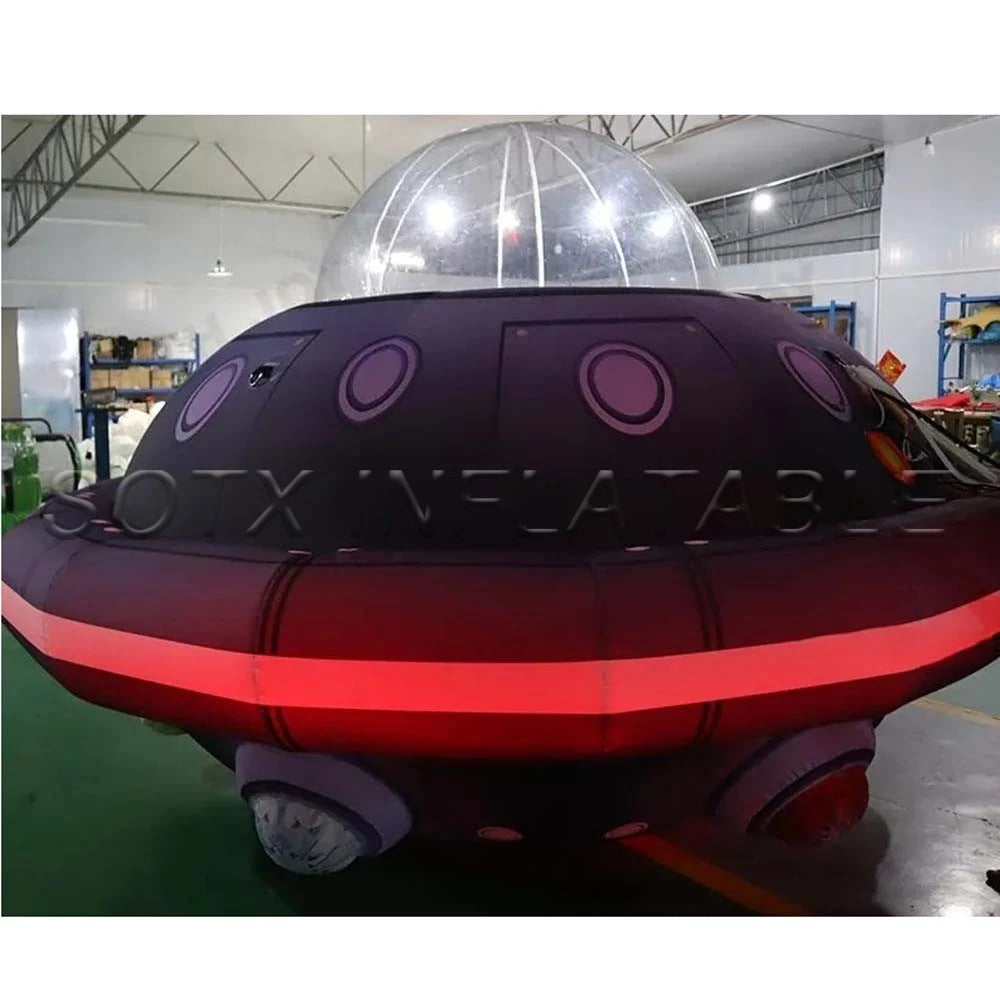 Not Helium Type Air Shipping To Door Giant Inflatable Ufo Balloon Light Up Inflatable Flying Saucer With Blower For Advertising
