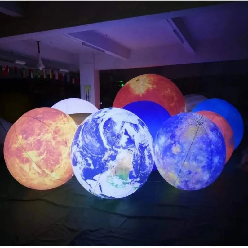 Sayok Large Inflatable Solar System Satellite Model Moon Globe Ball Inflates Planet Balloon for Kid Educational Science Teaching