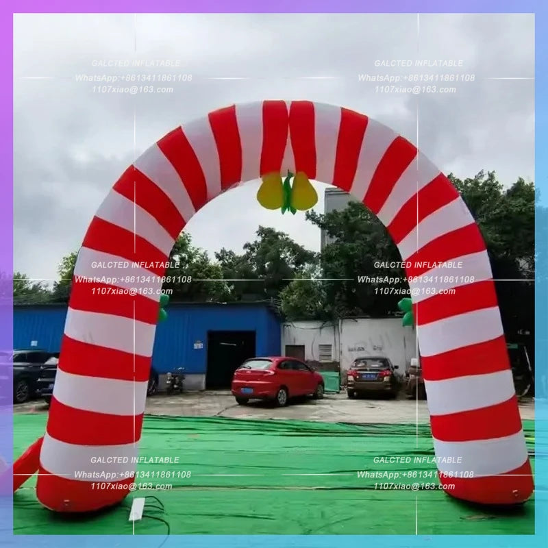 inflatable arch santa claus stick Merry christmas  red door for new year decoration