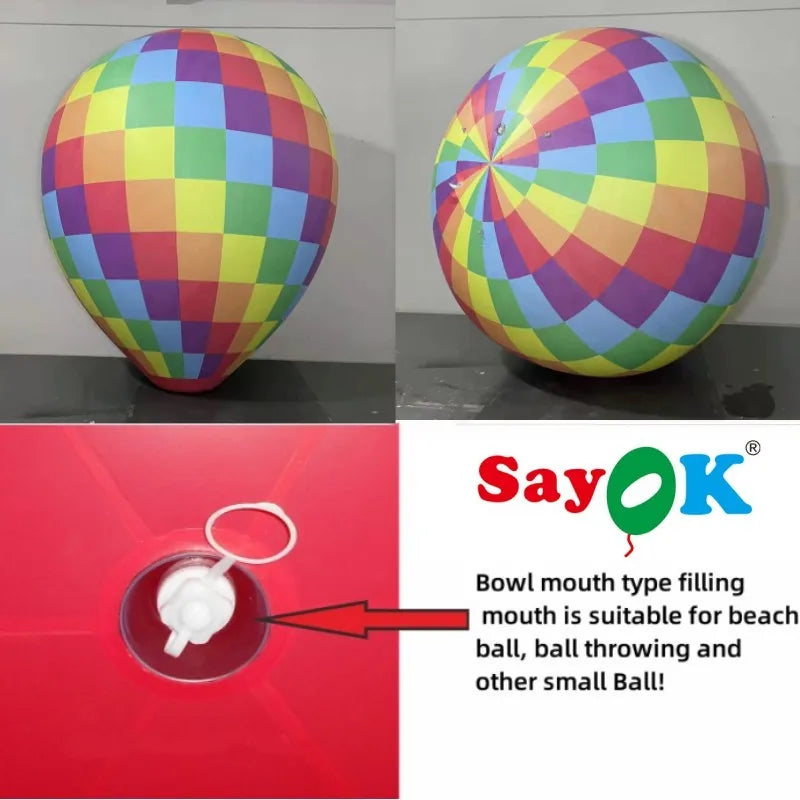2m Tall Portable PVC Helium Balloon Inflatable Rainbow Hot Air Balloons Hanging Decorations for Advertising Wedding Birthday