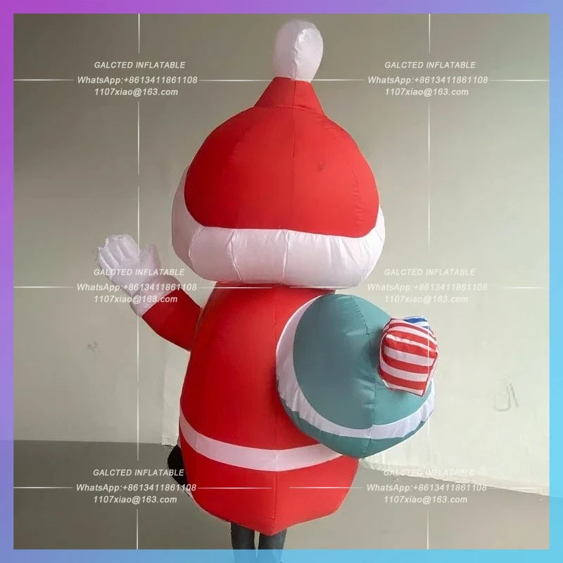 christmas festive decoration new year Walking move inflatable santa claus backpack old man parade cartoon man