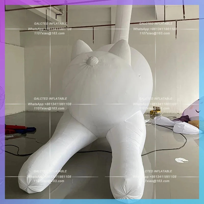 Cat Air Model Interactive Mall Inflatable cartoon can doodle DIY White Model Drainage Pet Festival exhibition creative sign