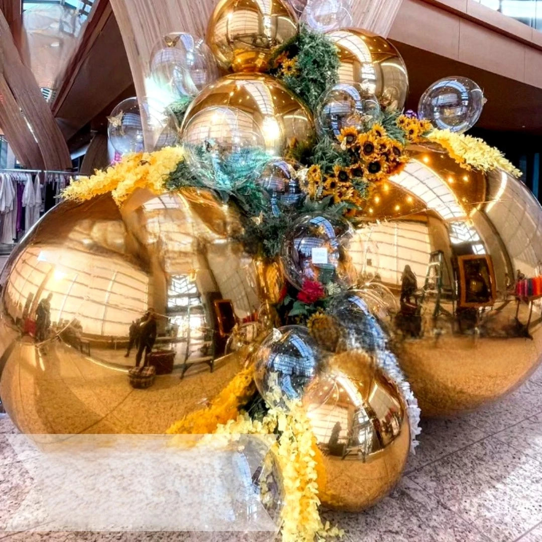 Reflective Balloon/Golden Colorful PVC Inflatable Christmas Mirror Balloon/Inflatable Ball Mirror Balloon Cheap