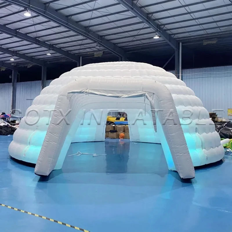 Wedding Show Exhibition 26.25ft Inflatable Dome Tent Giant Inflatable Igloo Dome Tent Marquee Lighting Tent for Party