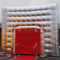 Booth For Outdoor 15x15 Silvery Nightclub Cubic Inflatable Cube Tent With Blower Party Club Event Kiosk