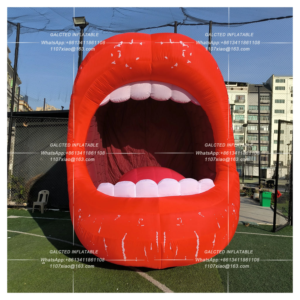 Inflatable Giant Smiling Mouth With Blower Giant Outdoor Advertising Event Display And Carnival Decoration