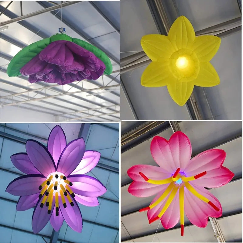 Inflatable Flower Hanging Decoration Giant Inflatable Flower with Remote Controller Air Blower for Ceiling Bar Advertising