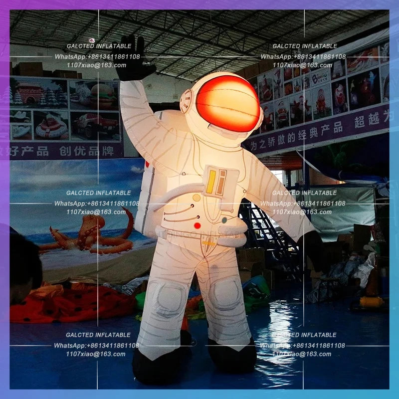 Inflatable Toys 3mH Inflatable Astronaut Spaceman With LED Lights For Advertising Campaigns  BG-C0821-1